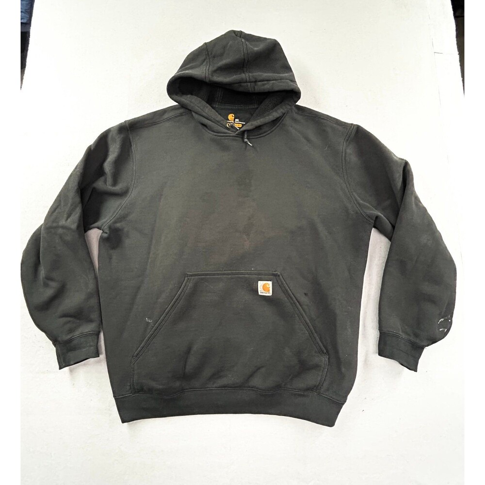 Carhartt Hoodie Mens 2XL Black Orginal Fit Pullover K121 BLK Fleece Workwear